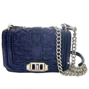 REBECCA MINKOFF PURPLE SEQUIN SMALL LOVE CROSSBODY